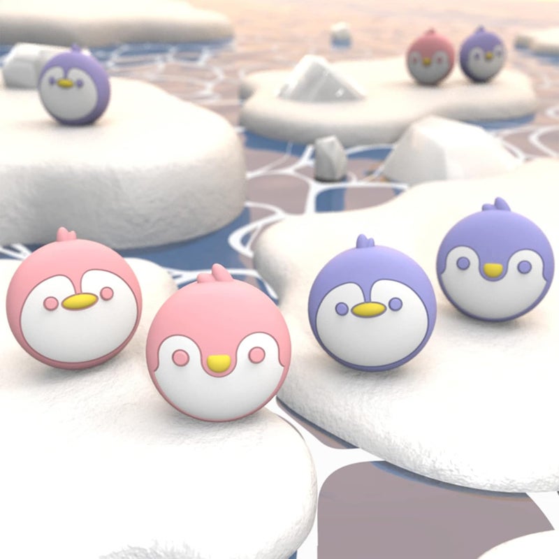 playvital Penguin Joystick Caps for Nintendo Switch, Thumbstick Caps for Switch Lite, Analog Cover for OLED Joycon Thumb Grips - Light Violet - Image 4